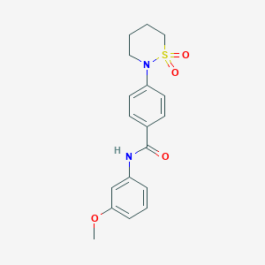 molecular formula C18H20N2O4S B2534274 4-(1,1-dioxothiazinan-2-yl)-N-(3-methoxyphenyl)benzamide CAS No. 941956-70-3