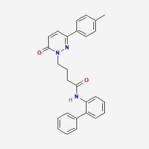 molecular formula C27H25N3O2 B2534278 N-([1,1'-biphenyl]-2-yl)-4-(6-oxo-3-(p-tolyl)pyridazin-1(6H)-yl)butanamide CAS No. 946267-73-8