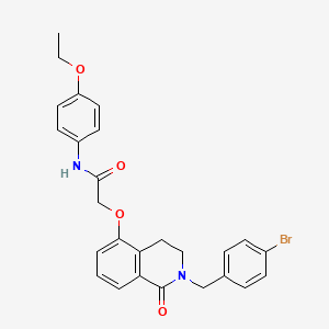 molecular formula C26H25BrN2O4 B2534289 2-[[2-[(4-bromophenyl)methyl]-1-oxo-3,4-dihydroisoquinolin-5-yl]oxy]-N-(4-ethoxyphenyl)acetamide CAS No. 850904-33-5