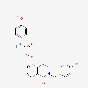 molecular formula C26H25BrN2O4 B2534289 2-({2-[(4-bromophenyl)methyl]-1-oxo-1,2,3,4-tetrahydroisoquinolin-5-yl}oxy)-N-(4-ethoxyphenyl)acetamide CAS No. 850904-33-5