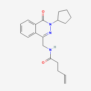 molecular formula C19H23N3O2 B2534292 N-((3-cyclopentyl-4-oxo-3,4-dihydrophthalazin-1-yl)methyl)pent-4-enamide CAS No. 1448070-76-5