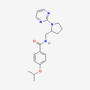 molecular formula C19H24N4O2 B2534297 4-(propan-2-yloxy)-N-{[1-(pyrimidin-2-yl)pyrrolidin-2-yl]methyl}benzamide CAS No. 2097866-59-4