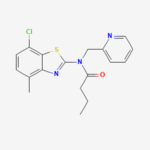 molecular formula C18H18ClN3OS B2534298 N-(7-chloro-4-methylbenzo[d]thiazol-2-yl)-N-(pyridin-2-ylmethyl)butyramide CAS No. 941968-20-3