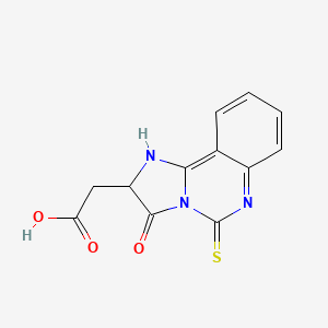 molecular formula C12H9N3O3S B2534301 2-{3-oxo-5-sulfanylidene-2H,3H,5H,6H-imidazo[1,2-c]quinazolin-2-yl}acetic acid CAS No. 1024530-49-1