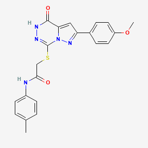 2-((8-(4-methoxyphenyl)-(oxo)dihydropyrazolo[1,5-d][1,2,4]triazin-2-yl)thio)-N-(p-tolyl)acetamide
