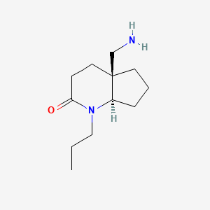 molecular formula C12H22N2O B2534311 (4aS,7aR)-4a-(aminomethyl)-1-propyloctahydro-2H-cyclopenta[b]pyridin-2-one CAS No. 2165883-64-5