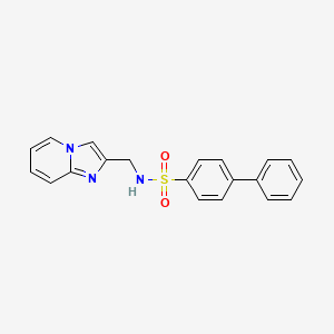 molecular formula C20H17N3O2S B2534313 N-(imidazo[1,2-a]pyridin-2-ylmethyl)-4-phenylbenzenesulfonamide CAS No. 868972-16-1