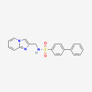 molecular formula C20H17N3O2S B2534313 N-(咪唑并[1,2-a]吡啶-2-基甲基)-[1,1'-联苯]-4-磺酰胺 CAS No. 868972-16-1