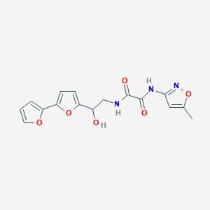molecular formula C16H15N3O6 B2534315 N-(2-{[2,2'-bifuran]-5-yl}-2-hydroxyethyl)-N'-(5-methyl-1,2-oxazol-3-yl)ethanediamide CAS No. 2319847-80-6