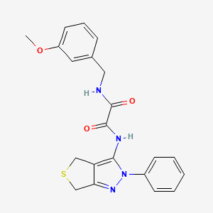 molecular formula C21H20N4O3S B2534317 N-[(3-methoxyphenyl)methyl]-N'-(2-phenyl-4,6-dihydrothieno[3,4-c]pyrazol-3-yl)oxamide CAS No. 946331-98-2
