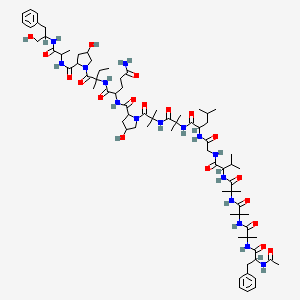 molecular formula C76H118N16O19 B2534319 Ac-DL-Phe-Aib-Aib-Aib-DL-Val-Gly-DL-Leu-Aib-Aib-DL-xiHyp-DL-Gln-DL-Iva-DL-xiHyp-DL-Ala-DL-Phe-ol CAS No. 291311-47-2