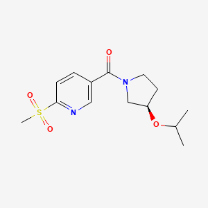 molecular formula C14H20N2O4S B2534325 (6-Methylsulfonylpyridin-3-yl)-[(3R)-3-propan-2-yloxypyrrolidin-1-yl]methanone CAS No. 2248473-35-8