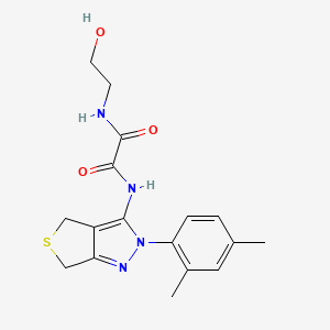 molecular formula C17H20N4O3S B2534326 N'-[2-(2,4-二甲苯基)-4,6-二氢噻吩并[3,4-c]吡唑-3-基]-N-(2-羟乙基)草酰胺 CAS No. 899952-36-4
