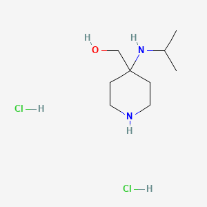 molecular formula C9H22Cl2N2O B2534327 {4-[(丙-2-基)氨基]哌啶-4-基}甲醇二盐酸盐 CAS No. 1864015-61-1