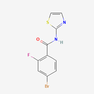molecular formula C10H6BrFN2OS B2534338 4-bromo-2-fluoro-N-(thiazol-2-yl)benzamide CAS No. 391223-30-6