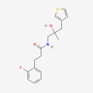 molecular formula C17H20FNO2S B2534341 3-(2-氟苯基)-N-{2-羟基-2-[(噻吩-3-基)甲基]丙基}丙酰胺 CAS No. 2097909-28-7