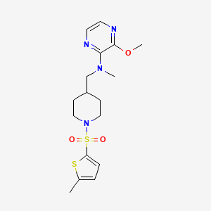 molecular formula C17H24N4O3S2 B2534351 3-Methoxy-N-methyl-N-[[1-(5-methylthiophen-2-yl)sulfonylpiperidin-4-yl]methyl]pyrazin-2-amine CAS No. 2415562-94-4