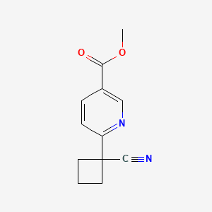 molecular formula C12H12N2O2 B2534355 Methyl 6-(1-cyanocyclobutyl)pyridine-3-carboxylate CAS No. 2155855-35-7