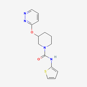 molecular formula C14H16N4O2S B2534358 3-(pyridazin-3-yloxy)-N-(thiophen-2-yl)piperidine-1-carboxamide CAS No. 2034576-32-2
