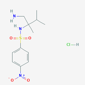 molecular formula C12H20ClN3O4S B2534364 N-(1-amino-2,3-dimethylbutan-2-yl)-4-nitrobenzene-1-sulfonamide hydrochloride CAS No. 1789010-50-9
