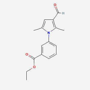 molecular formula C16H17NO3 B2534365 ethyl 3-(3-formyl-2,5-dimethyl-1H-pyrrol-1-yl)benzoate CAS No. 356087-76-8