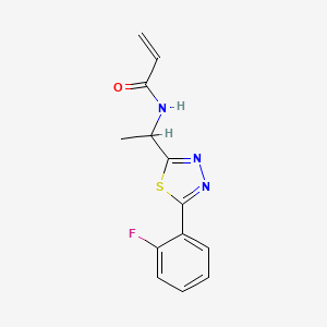 molecular formula C13H12FN3OS B2534366 N-[1-[5-(2-Fluorophenyl)-1,3,4-thiadiazol-2-yl]ethyl]prop-2-enamide CAS No. 2411318-64-2