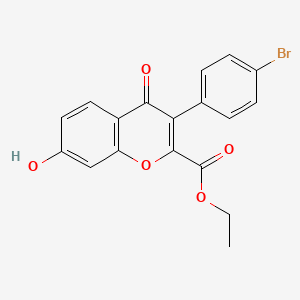 molecular formula C18H13BrO5 B2534374 Ethyl 3-(4-bromophenyl)-7-hydroxy-4-oxochromene-2-carboxylate CAS No. 96644-14-3