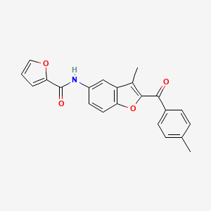 molecular formula C22H17NO4 B2534377 N-{3-methyl-2-[(4-methylphenyl)carbonyl]-1-benzofuran-5-yl}furan-2-carboxamide CAS No. 929372-10-1