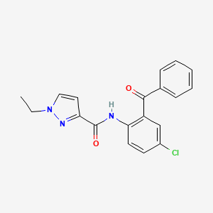 molecular formula C19H16ClN3O2 B2534383 N-(2-benzoyl-4-chlorophenyl)-1-ethyl-1H-pyrazole-3-carboxamide CAS No. 1052628-71-3