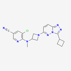 molecular formula C19H19ClN8 B2534412 5-氯-6-((1-(3-环丁基-[1,2,4]三唑并[4,3-b]哒嗪-6-基)氮杂环丁-3-基)(甲基)氨基)烟腈 CAS No. 2320890-99-9