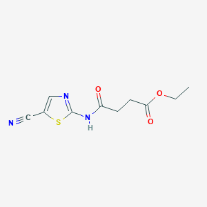 molecular formula C10H11N3O3S B2534420 4-oxo-4-((5-cyanothiazol-2-yl)amino)butanoate d'éthyle CAS No. 1251623-52-5