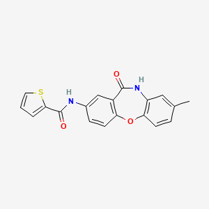 molecular formula C19H14N2O3S B2534422 N-(8-methyl-11-oxo-10,11-dihydrodibenzo[b,f][1,4]oxazepin-2-yl)thiophene-2-carboxamide CAS No. 921891-55-6