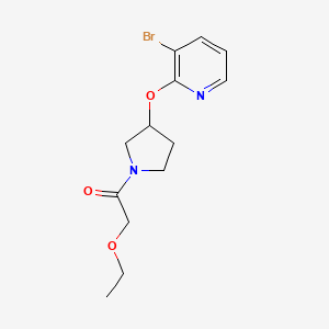 molecular formula C13H17BrN2O3 B2534428 1-(3-((3-Bromopyridin-2-yl)oxy)pyrrolidin-1-yl)-2-ethoxyethanone CAS No. 1904029-93-1