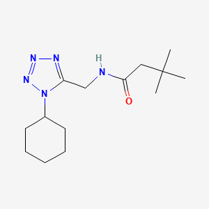 molecular formula C14H25N5O B2534433 N-((1-シクロヘキシル-1H-テトラゾール-5-イル)メチル)-3,3-ジメチルブタンアミド CAS No. 921103-68-6