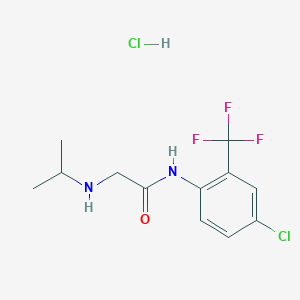 molecular formula C12H15Cl2F3N2O B2534434 N-[4-chloro-2-(trifluoromethyl)phenyl]-2-[(propan-2-yl)amino]acetamide hydrochloride CAS No. 1156725-78-8