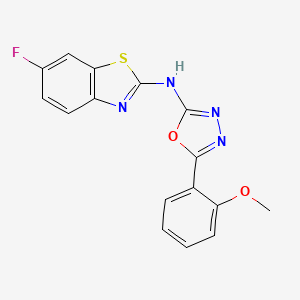 molecular formula C16H11FN4O2S B2534435 N-(6-fluorobenzo[d]thiazol-2-yl)-5-(2-methoxyphenyl)-1,3,4-oxadiazol-2-amine CAS No. 862976-37-2