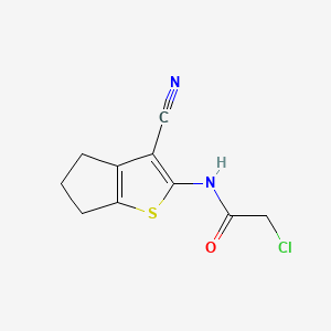 molecular formula C10H9ClN2OS B2534436 2-chloro-N-(3-cyano-5,6-dihydro-4H-cyclopenta[b]thiophen-2-yl)acetamide CAS No. 304685-87-8