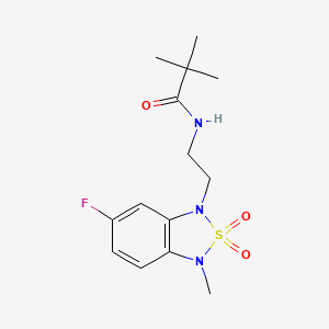 molecular formula C14H20FN3O3S B2534442 N-(2-(6-fluoro-3-methyl-2,2-dioxidobenzo[c][1,2,5]thiadiazol-1(3H)-yl)ethyl)pivalamide CAS No. 2034543-17-2