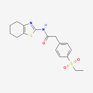 molecular formula C17H20N2O3S2 B2534443 2-(4-(ethylsulfonyl)phenyl)-N-(4,5,6,7-tetrahydrobenzo[d]thiazol-2-yl)acetamide CAS No. 941884-25-9