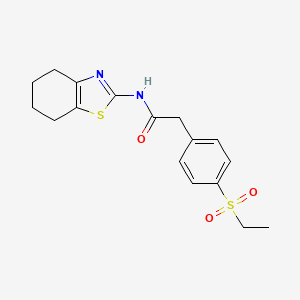 molecular formula C17H20N2O3S2 B2534443 2-(4-(乙基磺酰基)苯基)-N-(4,5,6,7-四氢苯并[d]噻唑-2-基)乙酰胺 CAS No. 941884-25-9