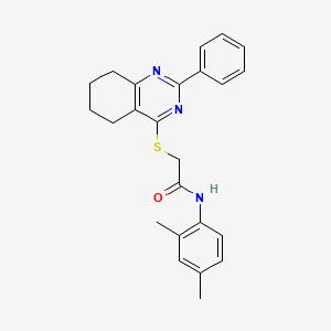 molecular formula C24H25N3OS B2534449 N-(2,4-dimethylphenyl)-2-[(2-phenyl-5,6,7,8-tetrahydroquinazolin-4-yl)sulfanyl]acetamide CAS No. 654635-90-2