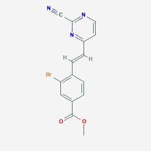 molecular formula C15H10BrN3O2 B2534450 Methyl 3-bromo-4-[(E)-2-(2-cyanopyrimidin-4-yl)ethenyl]benzoate CAS No. 1808723-94-5