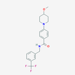 molecular formula C21H23F3N2O2 B2534451 4-(4-甲氧基哌啶-1-基)-N-(3-(三氟甲基)苄基)苯甲酰胺 CAS No. 2034223-56-6
