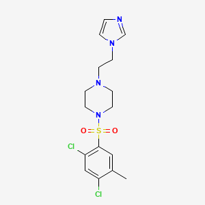 molecular formula C16H20Cl2N4O2S B2534453 1-(2-(1H-imidazol-1-yl)ethyl)-4-((2,4-dichloro-5-methylphenyl)sulfonyl)piperazine CAS No. 1396793-80-8