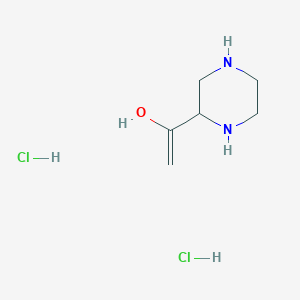 molecular formula C6H14Cl2N2O B2534460 1-(Piperazin-2-yl)ethenol dihydrochloride CAS No. 1823932-66-6