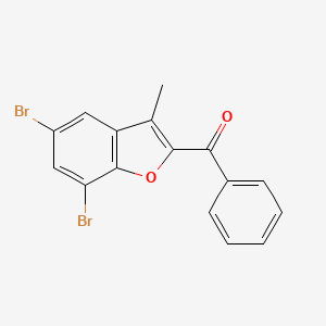 molecular formula C16H10Br2O2 B2534461 (5,7-Dibromo-3-methyl-1-benzofuran-2-yl)(phenyl)methanone CAS No. 303145-22-4