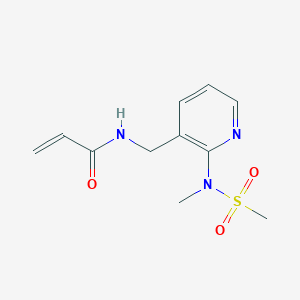 molecular formula C11H15N3O3S B2534462 N-((2-(N-methylmethylsulfonamido)pyridin-3-yl)methyl)acrylamide CAS No. 2194906-26-6