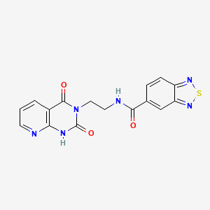 molecular formula C16H12N6O3S B2534467 N-(2-(2,4-二氧代-1,2-二氢吡啶并[2,3-d]嘧啶-3(4H)-基)乙基)苯并[c][1,2,5]噻二唑-5-甲酰胺 CAS No. 2034321-64-5