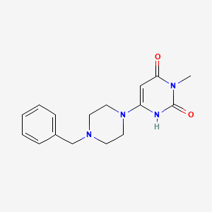 molecular formula C16H20N4O2 B2534468 6-(4-苄基哌嗪-1-基)-3-甲基-1H-嘧啶-2,4-二酮 CAS No. 863587-96-6