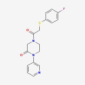 4-{2-[(4-Fluorophenyl)sulfanyl]acetyl}-1-(pyridin-3-yl)piperazin-2-one